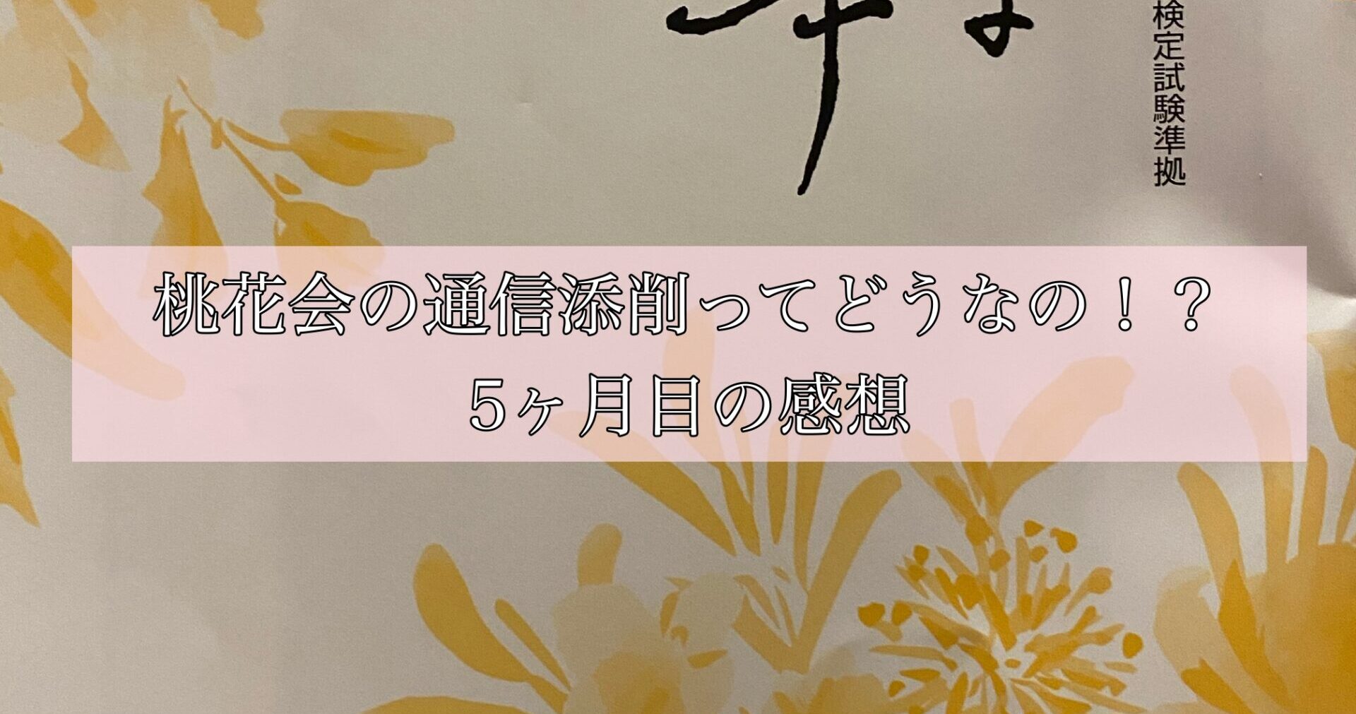 桃花会の通信添削ってどうなの！？5ヶ月目の感想